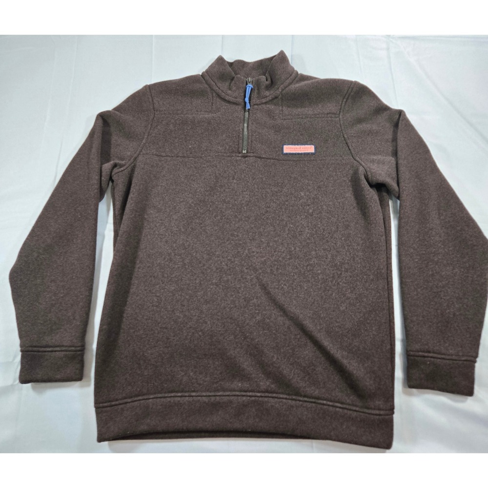Vineyard Vines Mens Gray Sherpa Lined Quarter Zip Pullover Sweater 1K2173 S